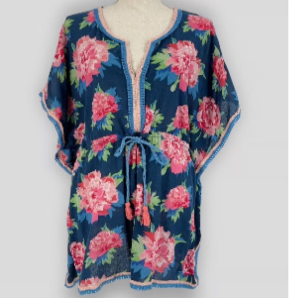 $6 if bundled MATILDA JANE Cool Shade Swim Cover Up Floral Drawstring Waist S - Picture 3 of 8